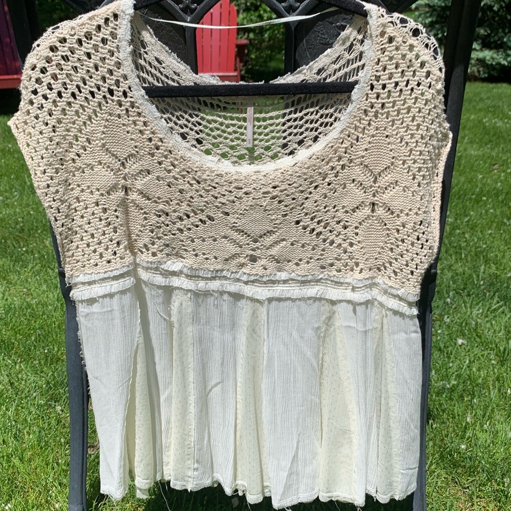 Free People Knit Top with Flowy Pleated Bottom
